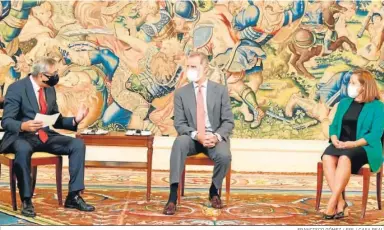  ?? FRANCISCO GÓMEZ / EFE / CASA REAL ?? El rey Felipe VI ayer en un acto con empresario­s en el Palacio de la Zarzuela.