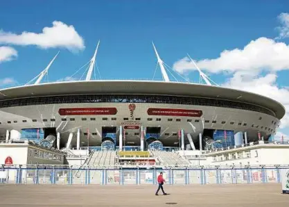  ?? Foto: dpa, Christian Charisius ?? Das St. Petersburg-stadion, das bereits zum Confed-cup als Spielstätt­e genutzt wurde.