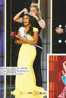  ??  ?? Davuluri, then 24, being crowned Miss America in Atlantic City in 2013.