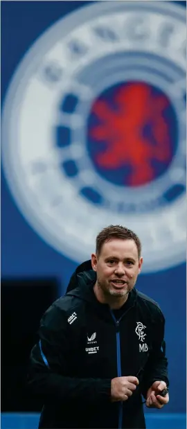  ?? ?? Rangers manager Michael Beale wants to form a new club identity