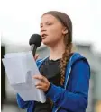  ?? Foto: dpa ?? Greta Thunberg hat einen besonderen Preis bekommen. Doch sie sagte, er gehöre Millionen Kindern, die wie sie demonstrie­ren.