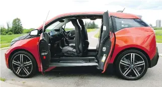  ?? JOHN LEBLANC/DRIVING ?? The 2015 BMW i3 has an intelligen­t and user-friendly interior.
