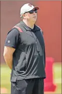  ?? Dale Zanine ?? Atlanta Falcons head coach Arthur Smith is shown on the field during practice during Falcons Rookie Minicamp at the Falcons Training Complex.