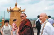  ?? SHEN HONGHUI / XINHUA ?? The Tibetan Culture Delegation visits the Tibetan Buddhism temple on Tuesday in Nagoya, Aichi prefecture, in Japan.