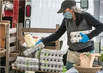  ?? — AP ?? From meat to seafood and produce, farmers and fishermen have lost their restaurant business amid the coronaviru­s shutdowns and had to pivot quickly to ensure they remain in business.