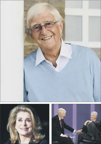  ??  ?? SPEAKING OUT: Top, Sir Michael Parkinson says men now feel ‘under threat for the merest indication they might be flirting with someone’ in the wake of the Me Too movement which has been denounced by Catherine Deneuve, above; the chat-show legend with...
