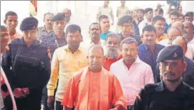  ?? HT PHOTO ?? ▪ Chief minister Yogi Adityanath at the Gorakhnath Temple in Gorakhpur on Friday.