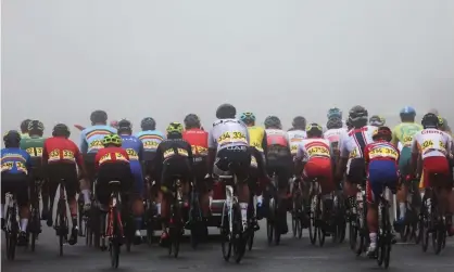 ??  ?? The cycling road races took place on Thursday in heavy rain at the Fuji Internatio­nal Speedway. Photograph: Lisi Niesner/Reuters