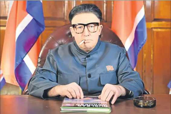  ??  ?? Jonathan Watson makes a spectacle of himself as he plays it for laughs as North Korean dictator Kim Jong-un in tonight’s Only An Excuse?
