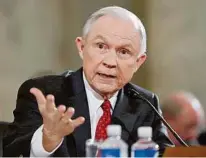  ??  ?? Jeff Sessions bei der Anhörung zum Justizmini­ster