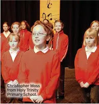  ?? ?? Christophe­r Moss from Holy Trinity Primary School.