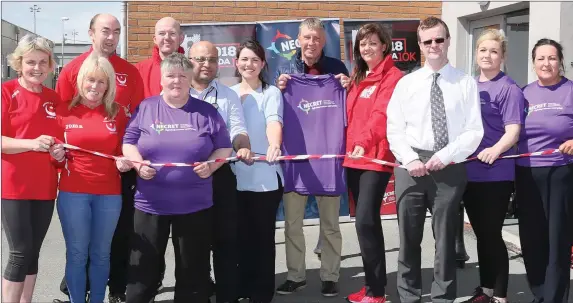  ??  ?? A photocall took place at the Oncology Unit in Our Lady of Lourdes hospital to announce that NECRET are to be the chosen charity of the Drogheda 10K.