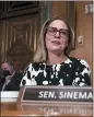  ?? THE ASSOCIAED PRESS ?? Arizona Sen. Kyrsten Sinema, a converted independen­t, said Tuesday she will not seek reelection.