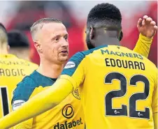  ??  ?? Celtic strikers Leigh Griffiths and Odsonne Edouard.