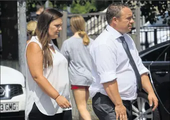  ?? Picture credit: Chris Davey/Kent Police ?? Maria and Greg Toole arriving at Maidstone Crown Court for sentencing. The pair denied attacking a party-goer but were convicted and sentenced to a prison term. Right: Pictured after their arrest
