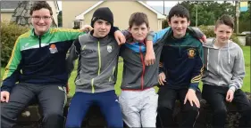  ??  ?? LEFT:
Paddy Brosnan, Tommy Bowler, Ryan Daly, Paul Finnegan and Jack O’Leary at the Gneeveguil­la GAA Carnival Fancy Dress Parade in Gneeveguil­la on Sunday.
Photo by Michelle Cooper Galvin