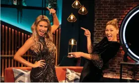  ??  ?? Natalya (left) who scooped the £100,000 prize on The Circle after masqueradi­ng as ‘the perfect man’ with host Emma Willis. Photograph: Channel 4/PA