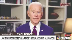  ?? MSNBC’S Morning Joe via the asociate d pres ?? Presidenti­al candidate Joe Biden appeared on MSNBC’S Morning Joe on to address sexual assault allegation­s.