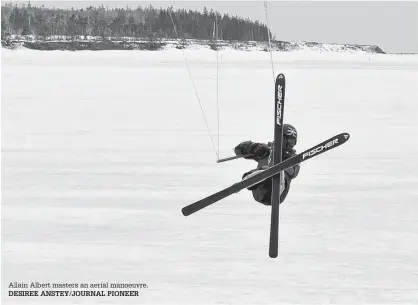  ?? DESIREE ANSTEY/JOURNAL PIONEER ?? Allain Albert masters an aerial manoeuvre.