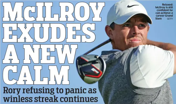  ?? GETTY ?? Relaxed: McIlroy is still confident he can achieve a career Grand Slam