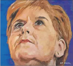  ??  ?? A painting of First Minister Nicola Sturgeon by Ayrshire artist Alistair Nicol.