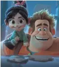  ?? DISNEY ?? Vanellope (Sarah Silverman, left) and Ralph (John C. Reilly) have their close friendship tested.