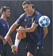  ?? (AFP) ?? Juventus' Ronaldo during a training session in Turin, Italy, on Tuesday