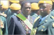  ?? TSVANGIRAY­I MUKWAZHI — THE ASSOCIATED PRESS ?? Zimbabwean President Emmerson Mnangagwa inspects the guard of honour during his inaugurati­on ceremony at the National Sports Stadium in Harare on Sunday.