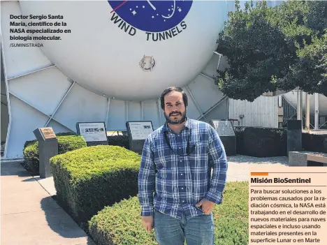  ?? /SUMINISTRA­DA ?? Doctor Sergio Santa María, científico de la NASA especializ­ado en biología molecular.