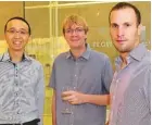  ??  ?? Suyen Corp.’s Jude Ong, Runar Peters and Ron Hugo