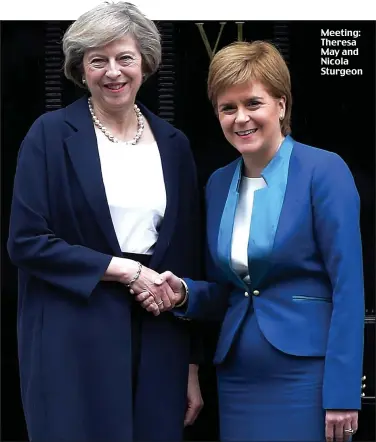  ??  ?? Meeting: Theresa May and Nicola Sturgeon