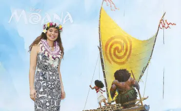  ??  ?? Hawaiian acting newbie Auli’i Cravalho is similar to the newest Disney heroine Moana in many ways