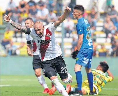  ?? Aníbal greco ?? pinola, autor del segundo gol de river, es un buen ejemplo de la recuperaci­ón millonaria