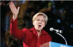  ??  ?? MANCHESTER, New Hampshire: In this Oct. 24, 2016, file photo, Sen. Elizabeth Warren, D-Mass. speaks at a rally for Democratic presidenti­al candidate Hillary Clinton at St. Anselm College. — AP