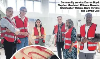  ?? ?? Community service: Darren Boyd, Stephen Merchant, Rhianne Barreto, Christophe­r Walken, Clare Perkins
and Gamba Cole