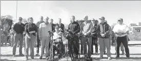  ?? Photo courtesy of Bethany Blankley for The Center Square ?? U.S. Republican governors joinTexas Gov Greg Abbott at the southern border in Eagle Pass, Texas.