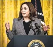  ?? PETE MAROVICH NYT FILE ?? Vice President Kamala Harris, shown on Feb. 2, will return to the White House after testing negative.