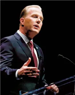  ?? HAYNE PALMOUR IV U-T FILE PHOTO ?? San Diego Mayor Kevin Faulconer at his final State of the City speech in January.