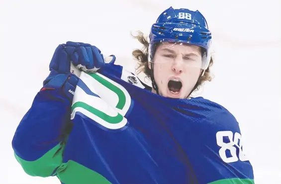  ?? DARRYL DYCK/ THE CANADIAN PRESS FILES ?? Canucks forward Adam Gaudette's online personalit­y shines through on the Twitch streaming platform, a local digital media expert says.