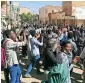  ?? AFP ?? Sudanese protesters chant slogans during an anti-government rally in Khartoum on Sunday. —