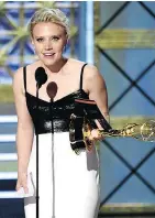  ?? — THE ASSOCIATED PRESS ?? Kate McKinnon won the best supporting actress in a comedy series for her work on Saturday Night Live.