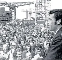  ?? ?? Jimmy Reid at Upper Clyde Shipyard in 1971