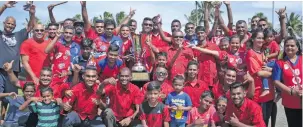  ?? Photo: Ronald Kumar ?? Navua Sanatan football team celebrate their fans at Rampur College, Navua on September 15, 2018.