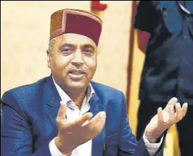  ?? HT PHOTO ?? POLL-READY Jai Ram Thakur says forming the BJP government in Himachal again is his biggest commitment and challenge.