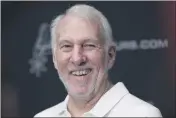 ?? ERIC GAY — THE ASSOCIATED PRESS FILE ?? San Antonio Spurs head coach Gregg Popovich talks with the media during NBA basketball media day in San Antonio on Sept. 30, 2019.