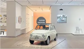 ??  ?? The 1965 Fiat 500 is a focal piece in an exhibition titled
