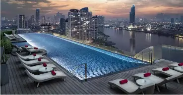  ??  ?? John Masterson relished the luxuries of modern Bangkok at the Avani Riverside Hotel