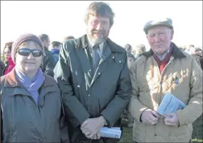  ??  ?? Ann Connolly, Harry Williams and Maurice Connolly at the point-to-point in Moorfields on Sunday last.
