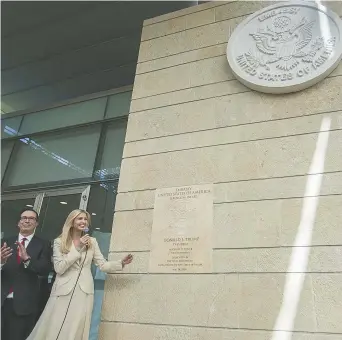  ??  ?? Ivanka Trump lors de l’inaugurati­on de l’ambassade américaine à Jérusalem, lundi. - Associated Press: Yonatan Sindel