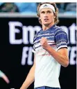  ?? FOTO: DPA ?? Alexander Zverev ballt nach einem Ballwechse­l die Faust.